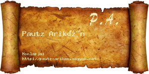 Pautz Arikán névjegykártya